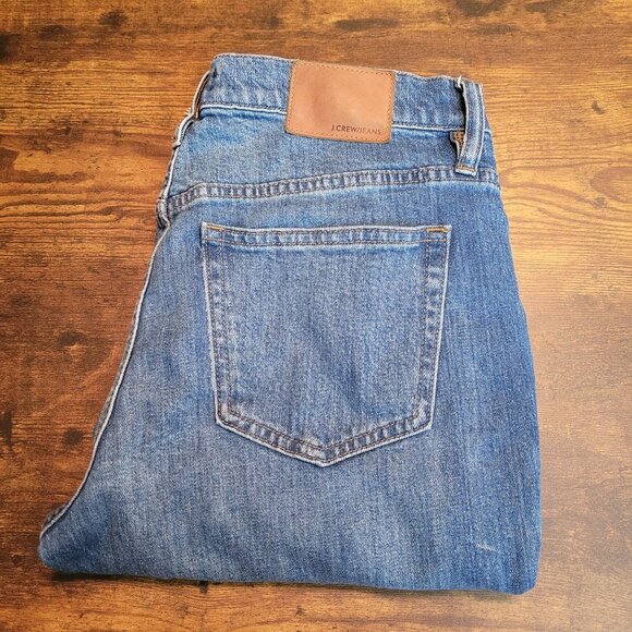 J Crew Jeans 27 P Slim Broken In Boyfriend Mid Rise Ripped Medium Light Wash - Picture 3 of 12